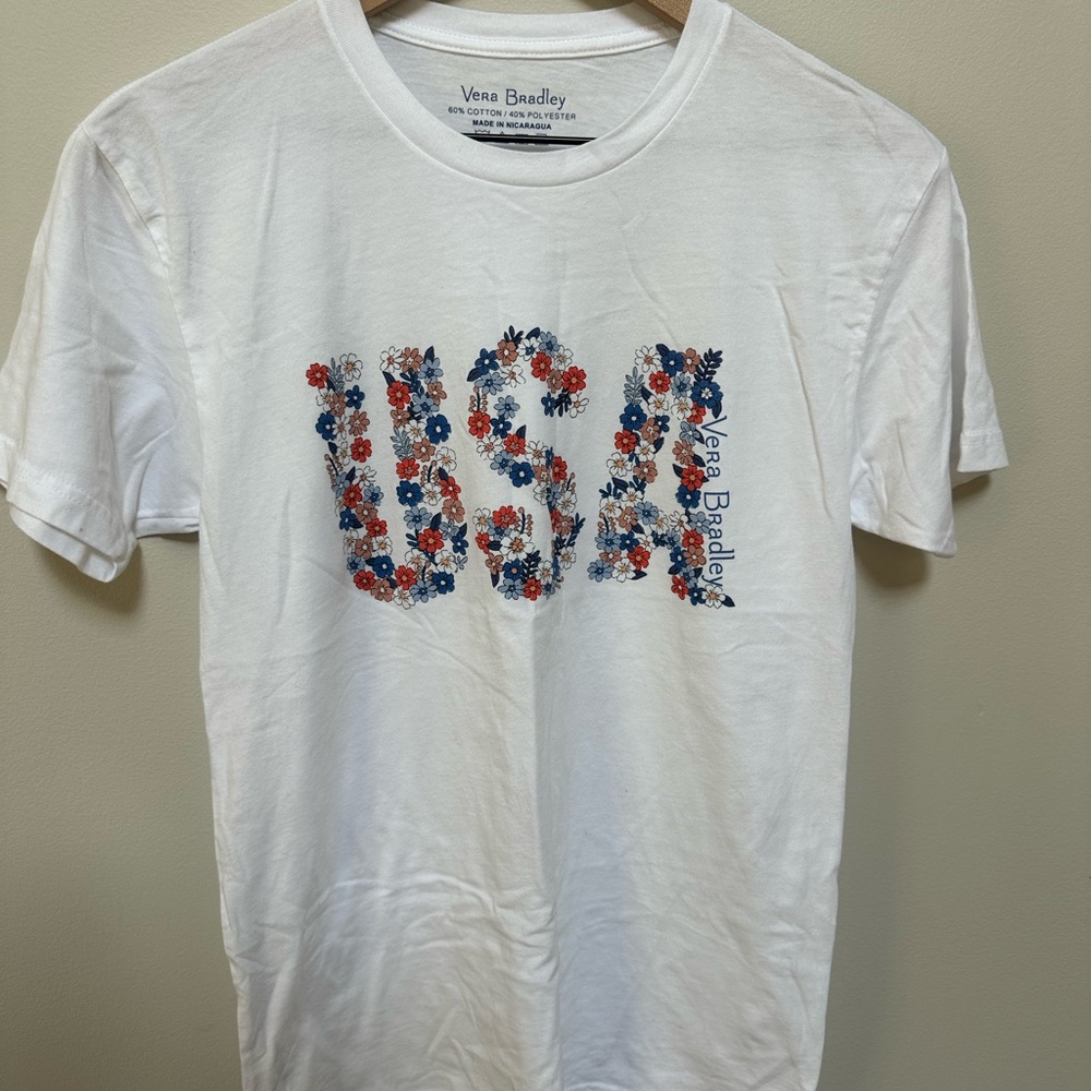 Vera Bradley White Floral USA Tee